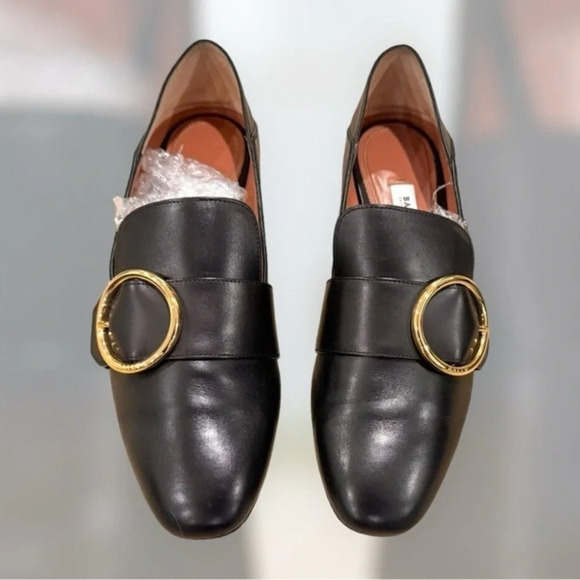 Bally Shoes - Bally Women's Black Janelle Square Buckle Loafers Women’s Size US 7.5